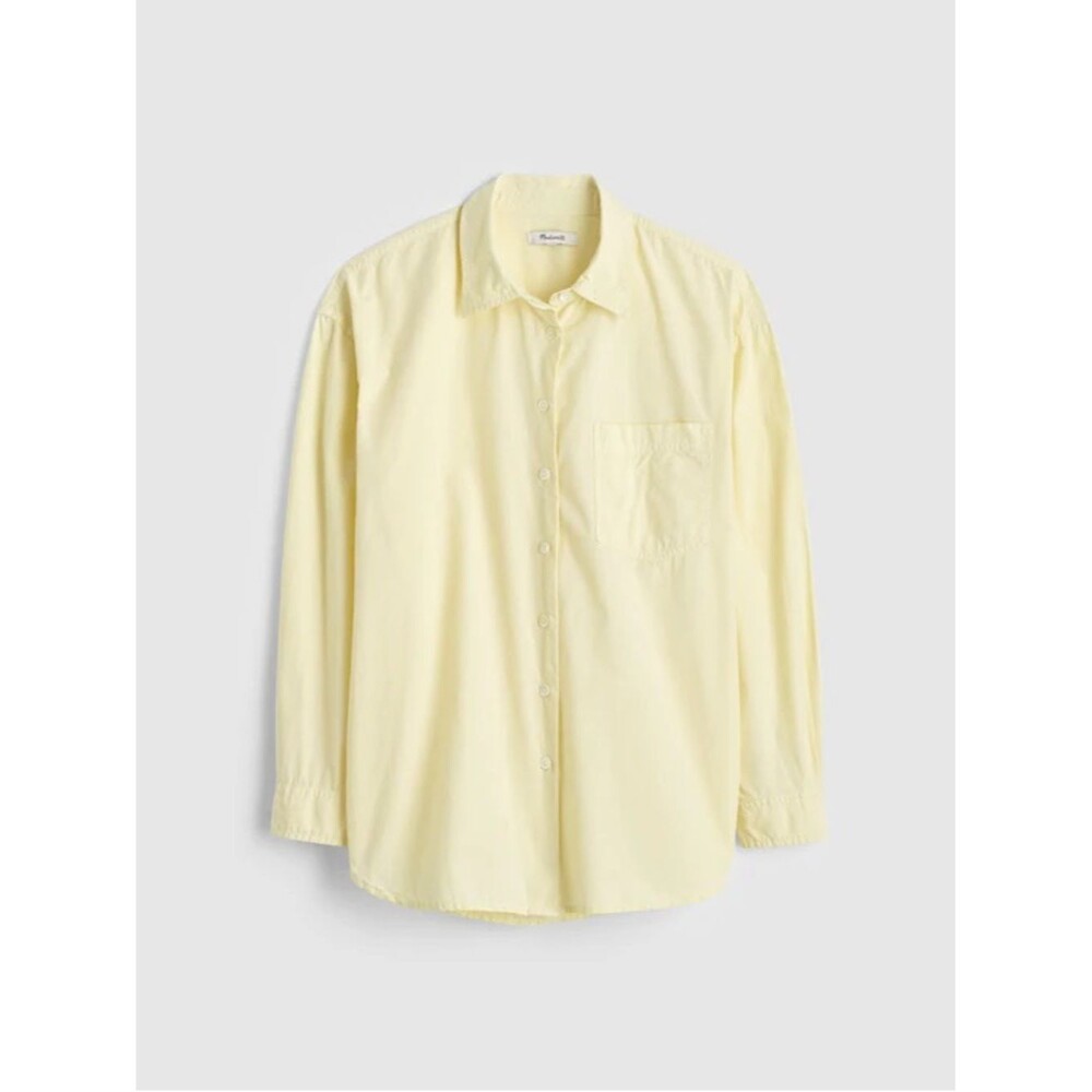 Madewell Easy Shirt Poplin Yellow Butter Yellow Button Down Oversized XXS